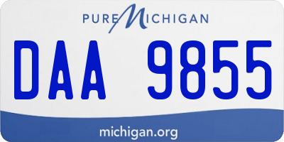 MI license plate DAA9855