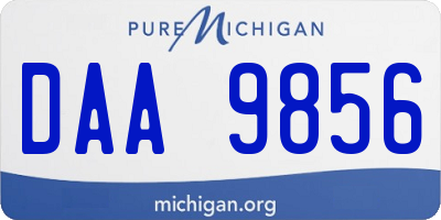 MI license plate DAA9856