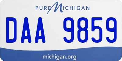 MI license plate DAA9859