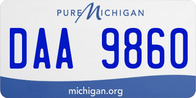 MI license plate DAA9860