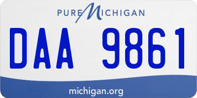 MI license plate DAA9861