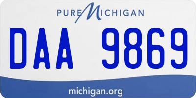 MI license plate DAA9869