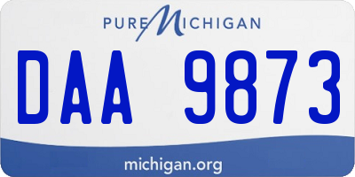 MI license plate DAA9873