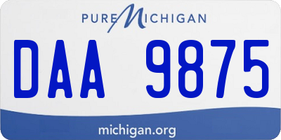MI license plate DAA9875