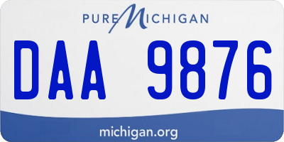 MI license plate DAA9876