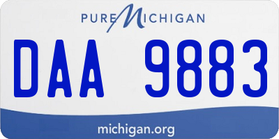 MI license plate DAA9883