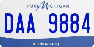 MI license plate DAA9884