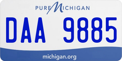 MI license plate DAA9885