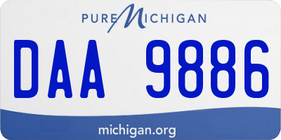 MI license plate DAA9886