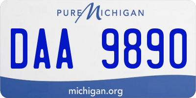 MI license plate DAA9890