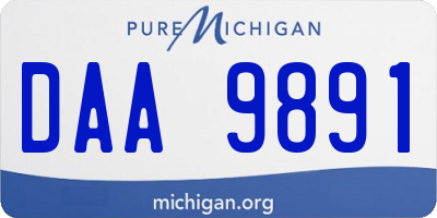 MI license plate DAA9891