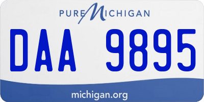 MI license plate DAA9895