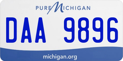 MI license plate DAA9896