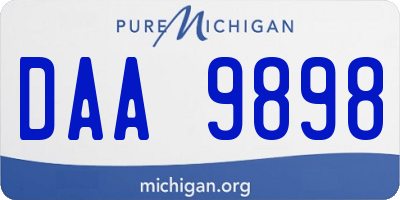 MI license plate DAA9898