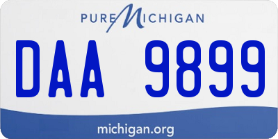 MI license plate DAA9899