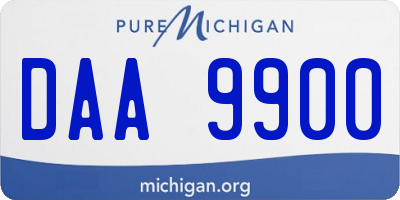 MI license plate DAA9900
