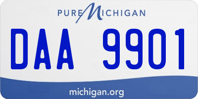 MI license plate DAA9901