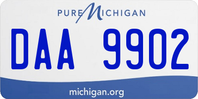 MI license plate DAA9902