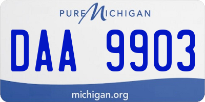 MI license plate DAA9903