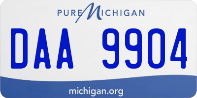 MI license plate DAA9904