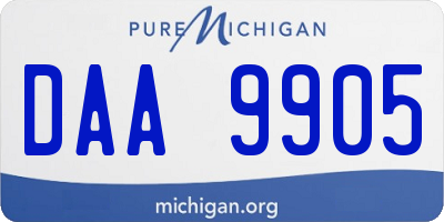 MI license plate DAA9905