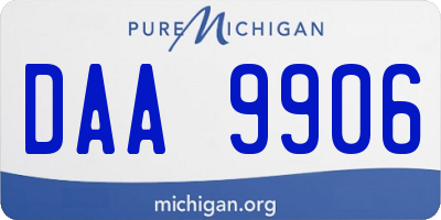 MI license plate DAA9906
