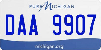 MI license plate DAA9907