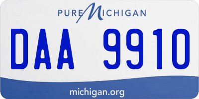 MI license plate DAA9910