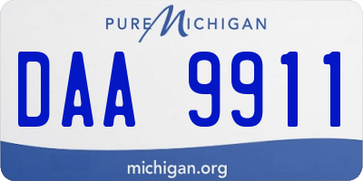 MI license plate DAA9911