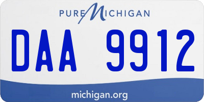 MI license plate DAA9912