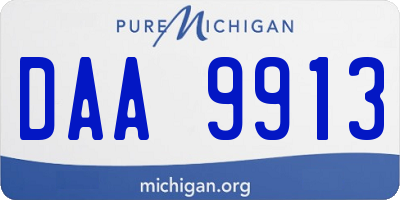 MI license plate DAA9913