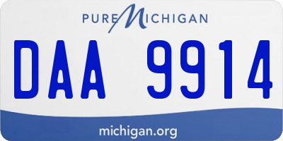 MI license plate DAA9914