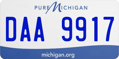 MI license plate DAA9917