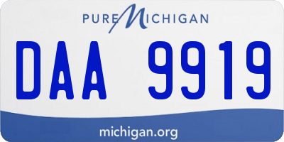MI license plate DAA9919