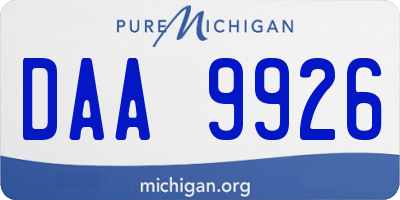 MI license plate DAA9926