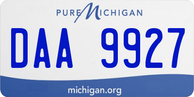 MI license plate DAA9927