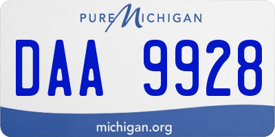 MI license plate DAA9928