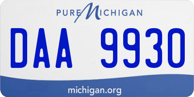 MI license plate DAA9930