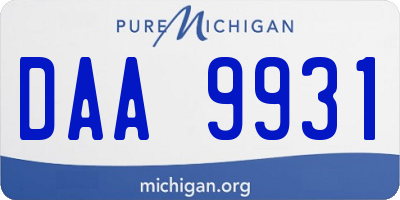 MI license plate DAA9931