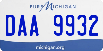 MI license plate DAA9932