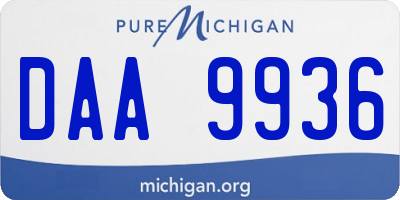 MI license plate DAA9936