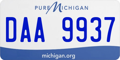 MI license plate DAA9937