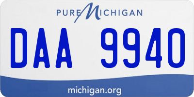 MI license plate DAA9940
