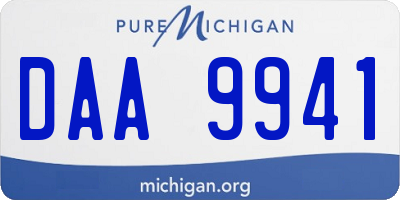 MI license plate DAA9941