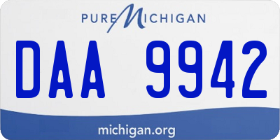 MI license plate DAA9942