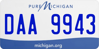 MI license plate DAA9943