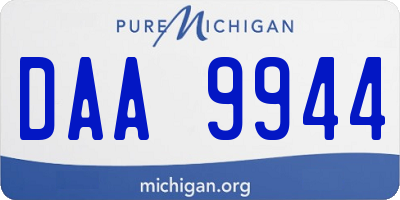 MI license plate DAA9944