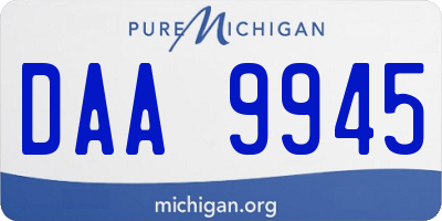 MI license plate DAA9945