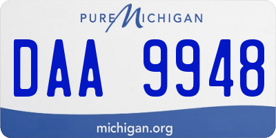 MI license plate DAA9948