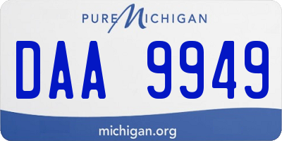 MI license plate DAA9949